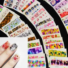 Набор наклеек для нейл-арта разноцветный цветочный Переводные картинки бабочки наклейки-Слайдеры для маникюра