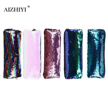 

2019 Reversible Sequin Pencil Case for Girls School Supplies Super Big School Bts Stationery Gift Magic Pencil Box Pencilcase