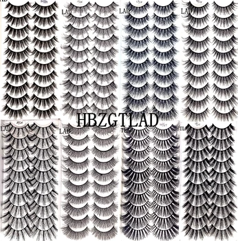 

HBZGTLAD 10 pairs 100% mink eyelashes natural 3d mink lashes beauty essentials 3d false lashes false eyelashes full strip lashes