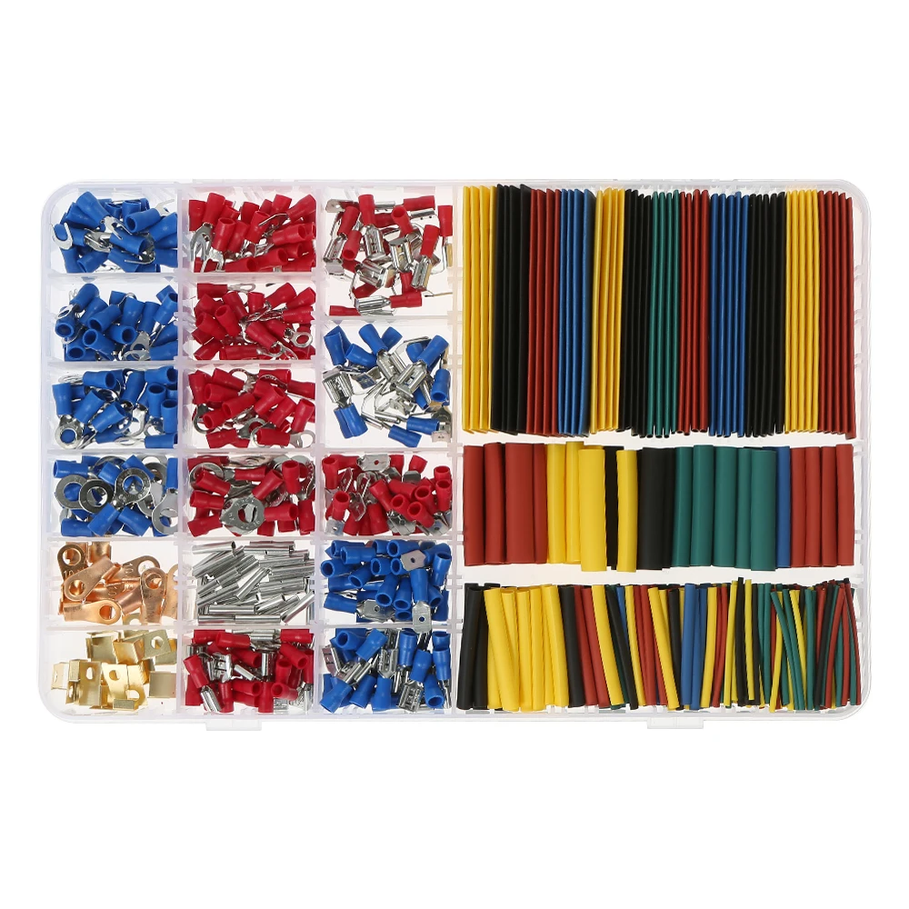 

678PCS Car Cable Wire Electrical Set -350PCS Terminals Connectors +328PCS 2:1 Shrinkable Tube Halogen-Free Heat Shrink Tube +Box