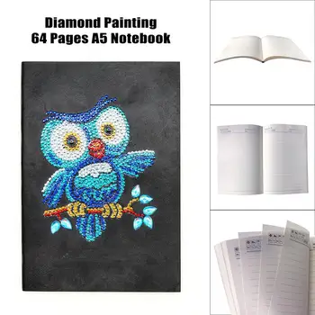 

5d Diy Crafts Diamond Painting Cross Stitch Custom Notebook Owl Unicorn Diamond Painting By Numbers Christmas Gift 64 Pages NB11