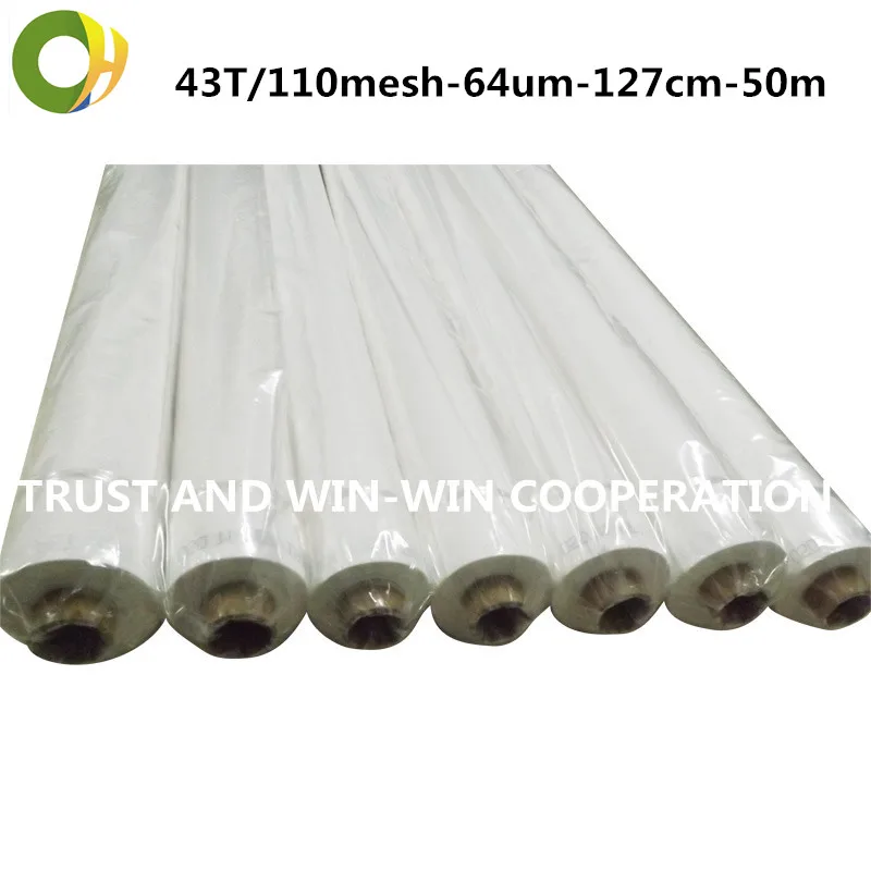 Free Shipping ! White 43t64um127cm50mts Screen Polyester Fabrics