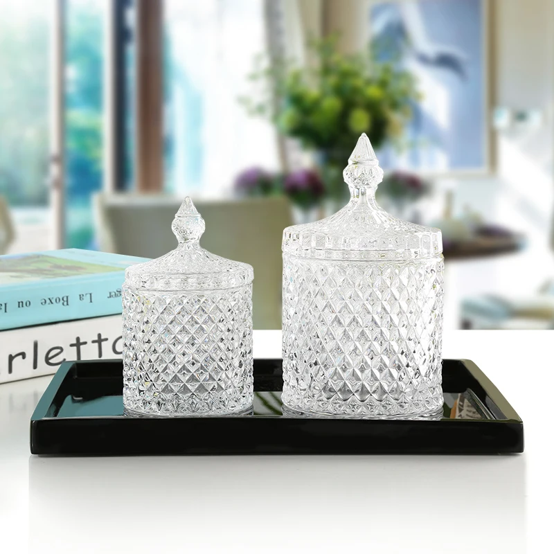 

Creative Transparent Glass Cover Cotton Swab Box Restaurant Living Room Toothpick Box Jewelry Storage Box Multifunctional Storag