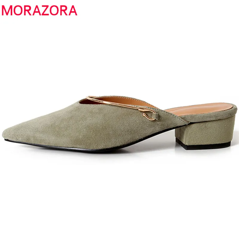 

MORAZORA 2018 new arrive women sumps spring summer top quality suede leather fashion pointed toe size 34-39 shallow shoes