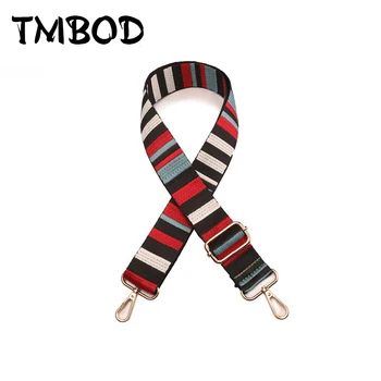 

New 2019 Interchangeable Plaid Striped Nylon Triangle Colorful Shoulder Strap Adjusted Woven Trim Strap Classic Strap Belts j180
