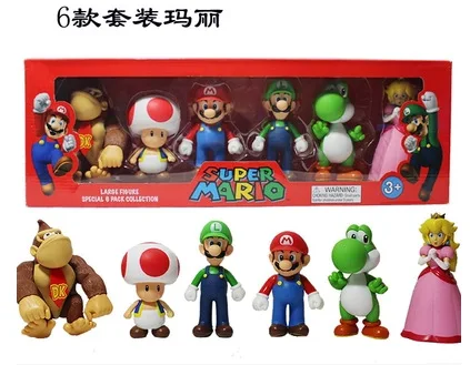 2018 6pcs/lot Super Mario Bros waluigi green dragon figures set with box super mario series 3 bros action figurines party Toy 2018 6pcs/lot Super Mario Bros waluigi green dragon figures set with box super mario series 3 bros action figurines party Toy