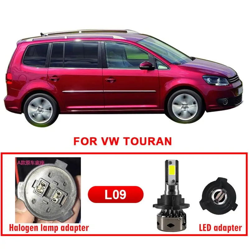 Для VW TOURAN HLXG 2 шт H7 светодиодный 360 фар Conversion Kit лампы 72 W 10000LM с вентилятором высоких или низких с декодером Canbus 6000 k