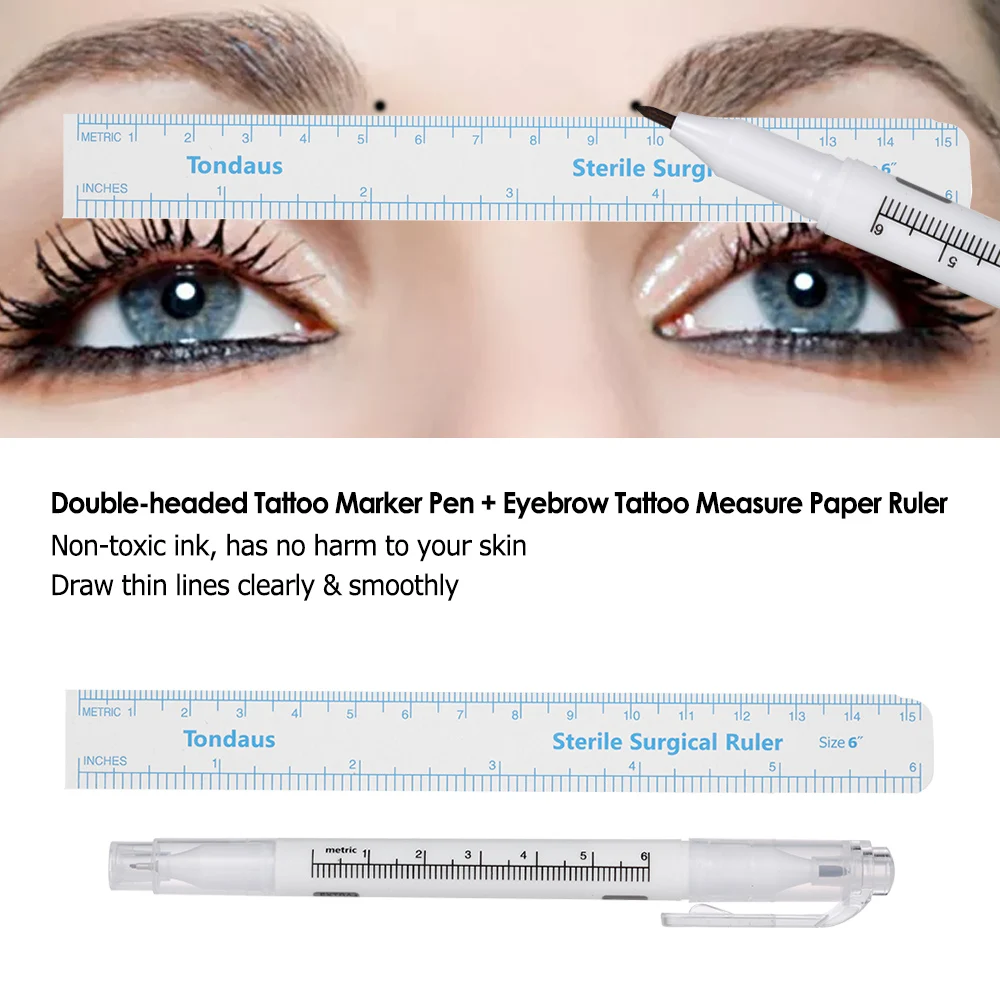 Buy 2pcs/Set Double headed Skin Marker Eyebrow Marker Pen With Eyebrow Tattoo