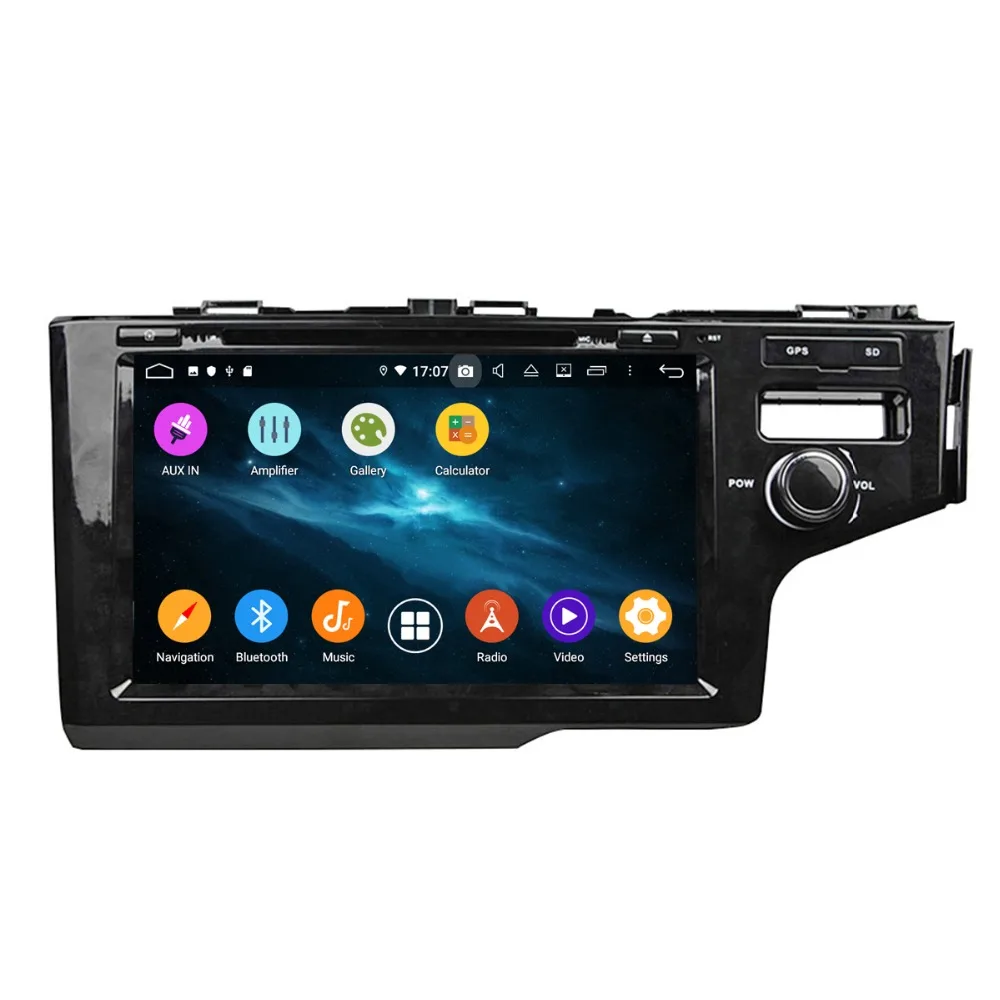 Cheap 9 inch Car CD DVD player Android7.1 Quad core Car GPS navigation for Honda Fit RHD 2014-2017 radio mirror link mp3 video player 5