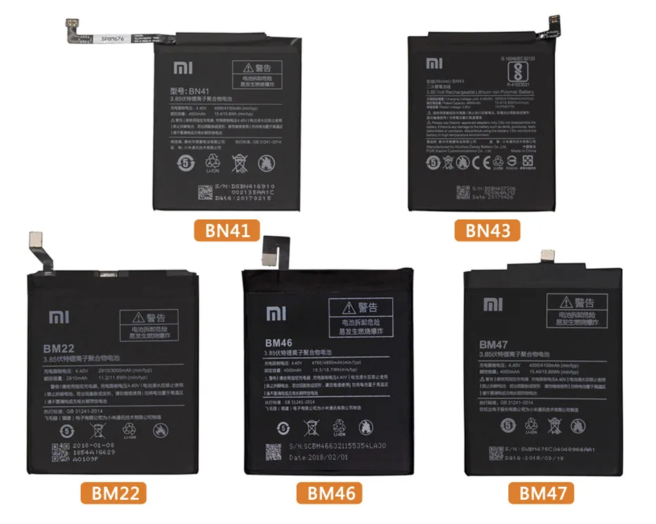 Xiaomi Original BN41 Phone Battery For Xiaomi Redmi Note 4 MTK Helio X20 Processor Replacement Fast Charging 4000mAh Batteries