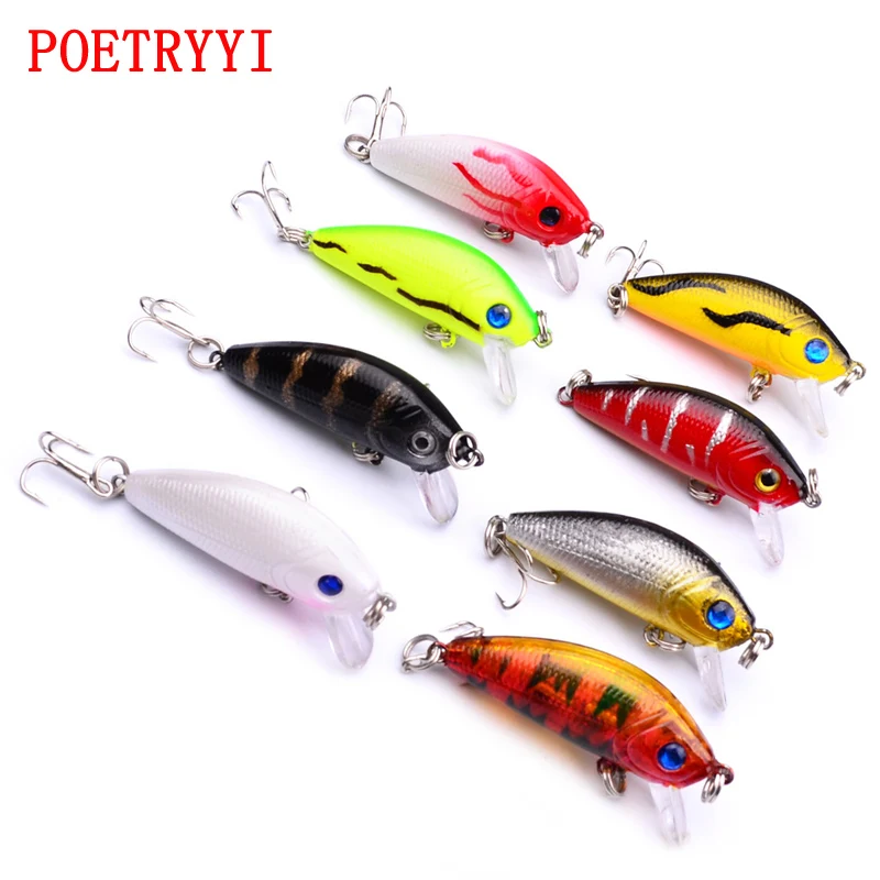 

POETRYYI Topwater Minnow Fishing Lures 50mm 3.6g Artificial Hard Bait Japan Mini Fish Wobblers Pesca Crankbait Carp Fishing 30