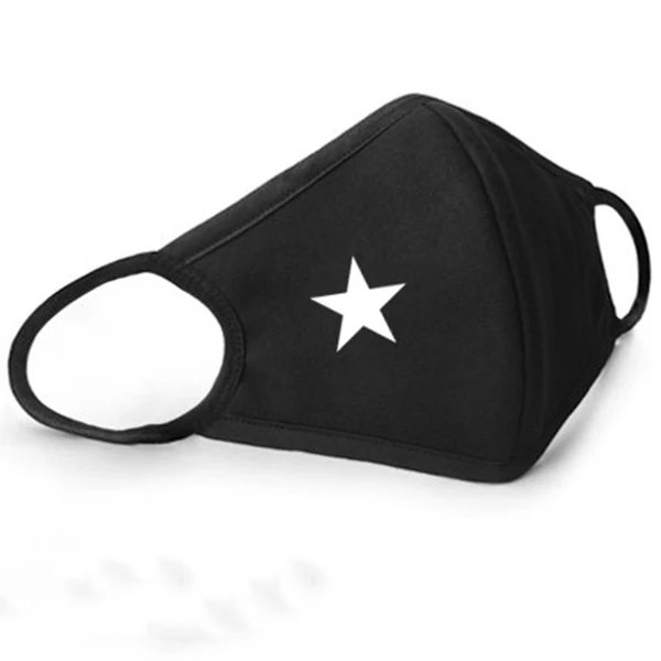 1 шт., мультистильная хлопковая маска для губ с мультипликационным принтом Kpop, Пылезащитная, моющаяся, черная маска для лица для мужчин и женщин, респиратор - Цвет: Star