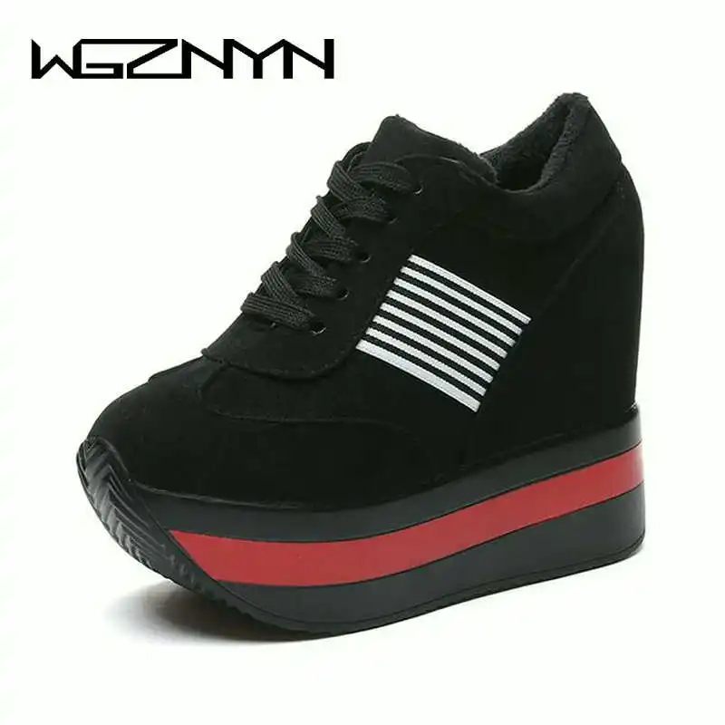 WGZNYN NEW FRESHNESS Platform Women Shoes PU Vulcanized Shoes Height ...