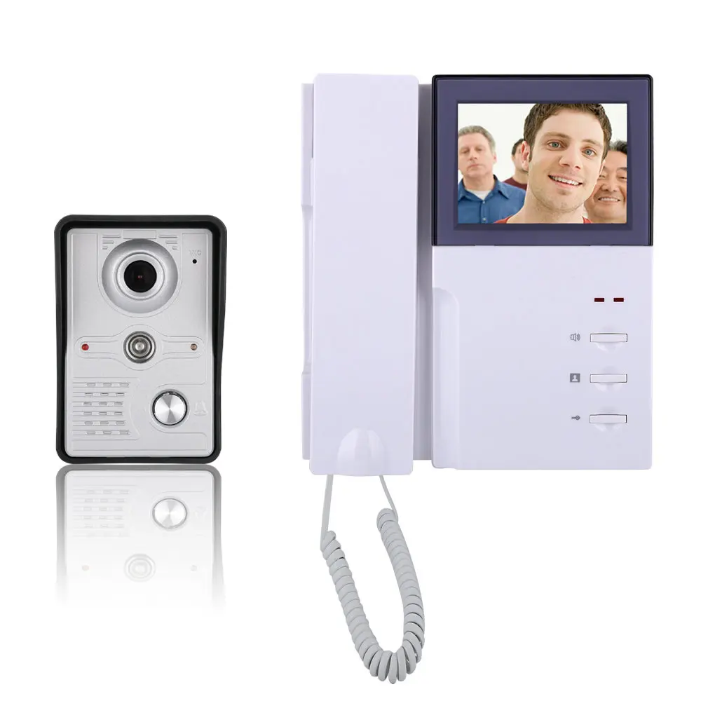 

MOUNTAINONE SY451MKW11 4" Inch Video Door Phone Doorbell Intercom Kit 1-camera 1-monitor Night Vision with Electric lock-control