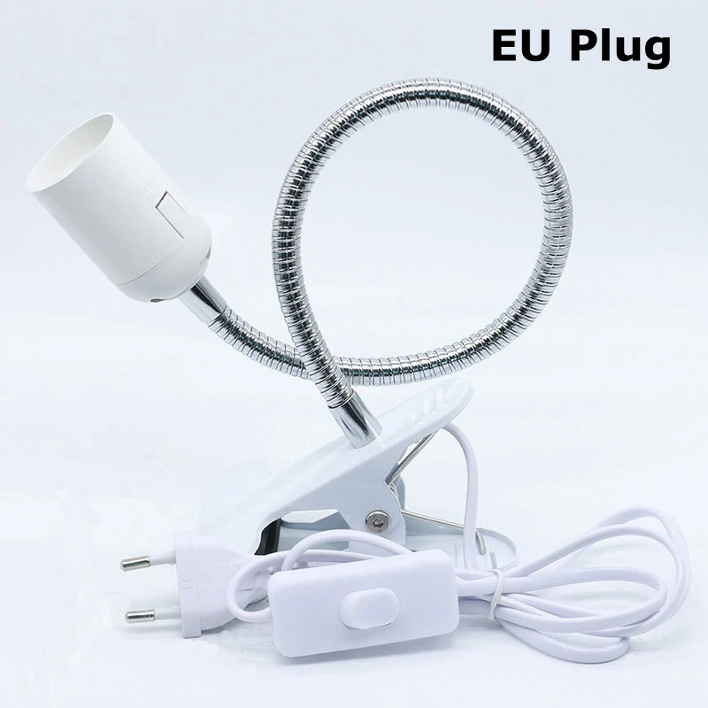 LED Clip Base E27 Lamp Holder 40cm Long Metal Hose With EU Plug US Plug UK Plug  (5)