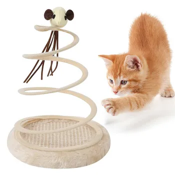 

1PC Creative Funny Cat Spring Mouse Plate Pet Supplies Cat Scratcher Pet Product Plush Cats Tunnel Scratcher Pet Toy