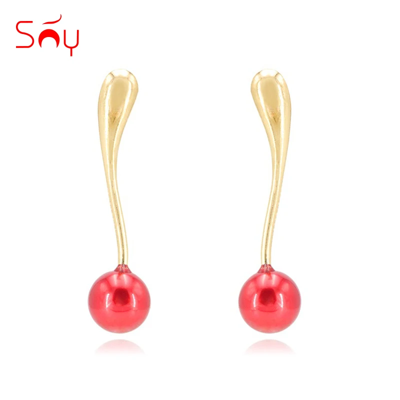 

Sunny Jewelry Fashion Jewelry 2019 Long Stud Earrings For Women High Quality Round Red Yellow Opal Fairy For Party Daily Gift