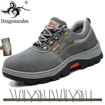 

Men Safety Shoes Classic Ankle Work Boots Nubuck Leather Men Winter Snow Boots Autumn Tooling Steel Toe Cap Steel Midsole Boots