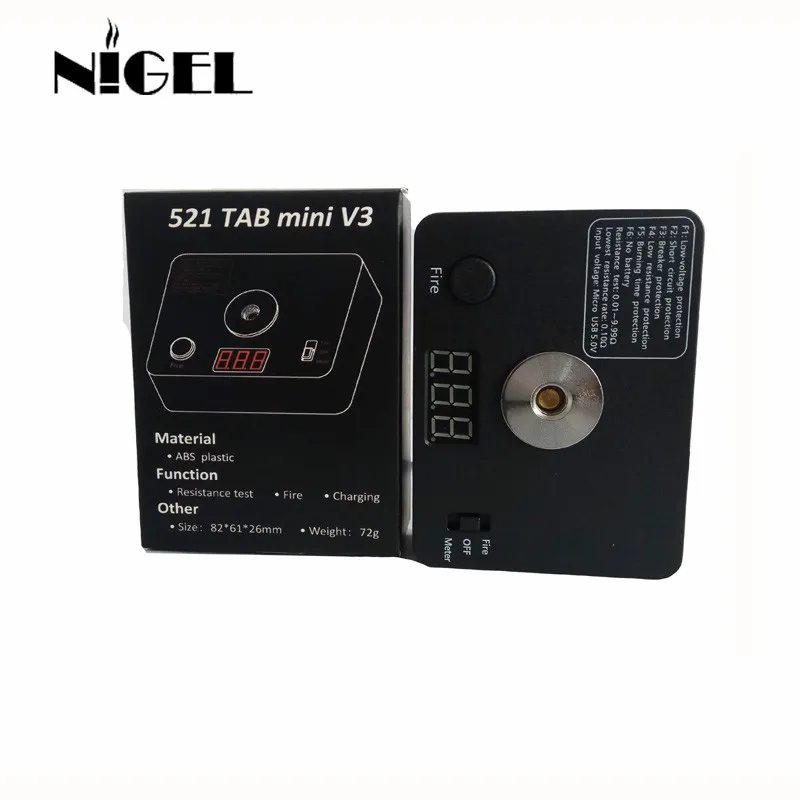 Nigel Digital 521 Tab Mini V3 ом измеритель сопротивления Ом тестер для DIY электронных сигарет