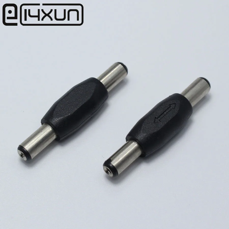 2pcs 5.5*2.1 mm / 5.5x2.1mm DC Power Plug Connector male to male Panel Mounting Plugs Adaptor