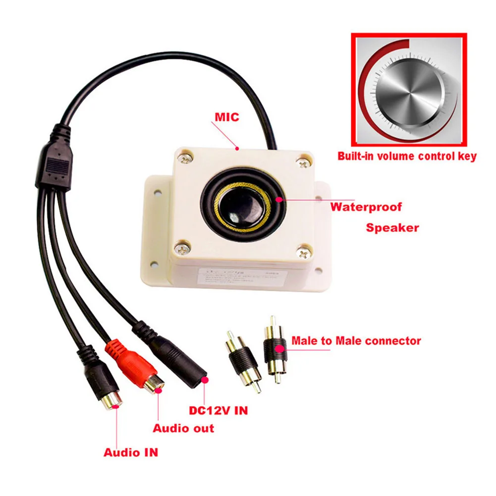 

Electronics Outdoor Speaker Microphone Interphone Video Surveillance Voice Portable Waterproof Sound Two Way Security Camera