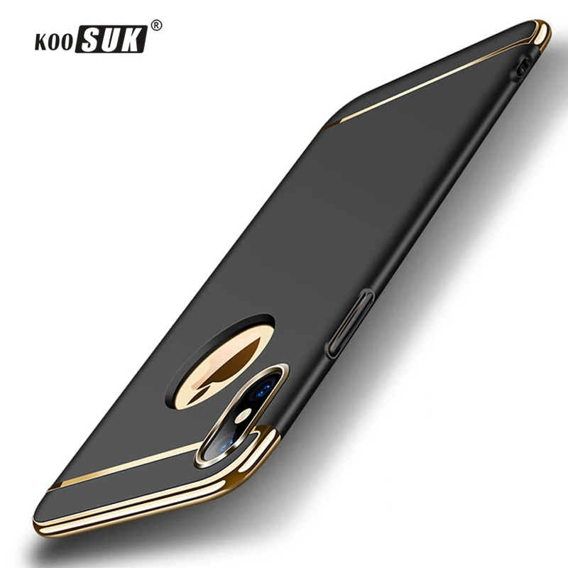 Полная Защита задняя крышка для iPhone X Xs Max чехол Coque KOOSUK золотое покрытие ПК