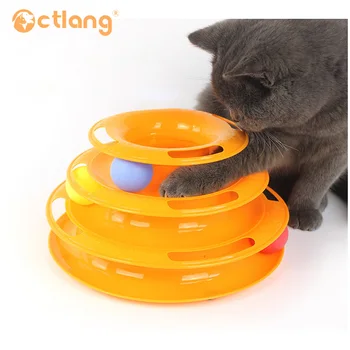 

Pet Cat toy Cat Interactive Three-layer Turntable Intellectual Game Crazy Funny Cat Track Tower