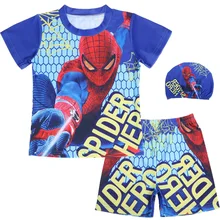 Новая купальная одежда Marvel Человек-паук детский купальный костюм для мальчиков комплект из 3 предметов, купальники детский пляжный серфинг плавание с героями мультфильмов