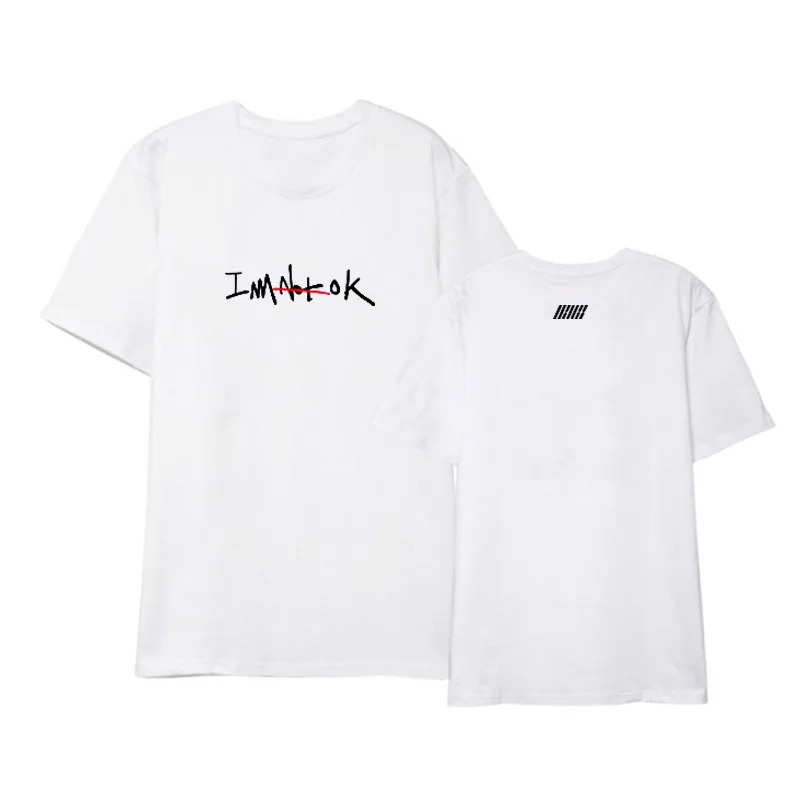 Kpop iKON/футболка с короткими рукавами футболка в Корейском стиле надписью NewKids и AM OK