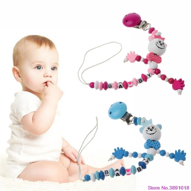 

Baby Pacifier Clip Chain Infant Boys Girls Letters Toys Teether Pacifier Chain Holder Baby Nipple Feeding