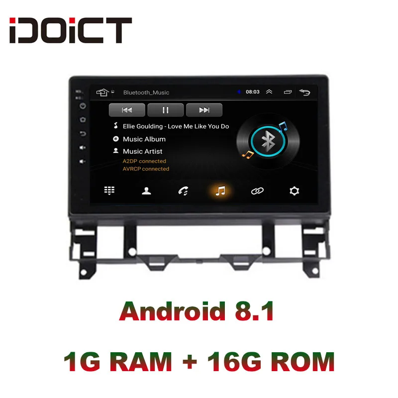 IDOICT Android 8,1 dvd-плеер для автомобиля gps навигация Мультимедиа для Mazda 6 радио 2002-2008 стерео DSP