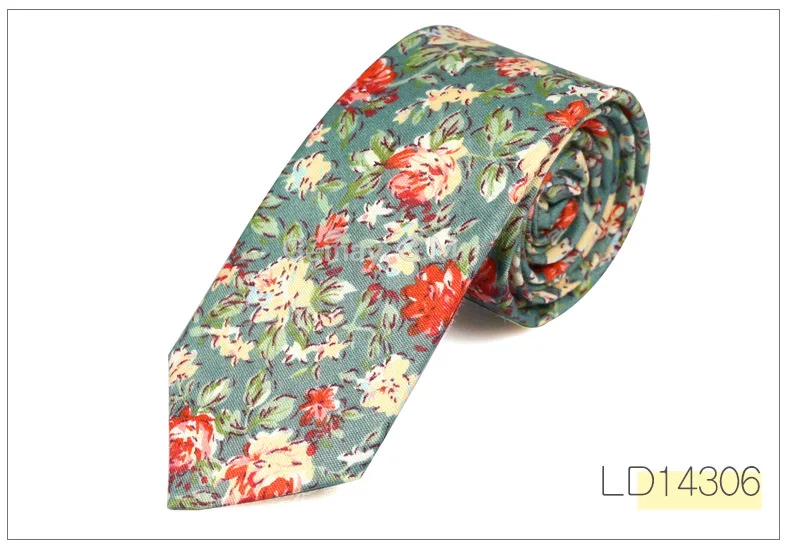 New Fashion Floral Retro Casual Suits Men's Slim Tie Printing Floral Pattern Ties For Men narrow  Cotton Necktie