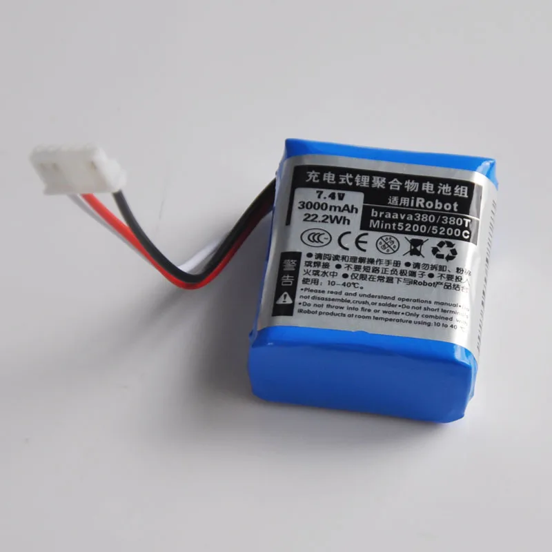 

UNITEK 7.2V 3.0ah Lithium Ion Battery Pack For 7.4V iRobot Braava 380 380T Mint 5200 5200B 5200C vacuum cleaner sweeping robot