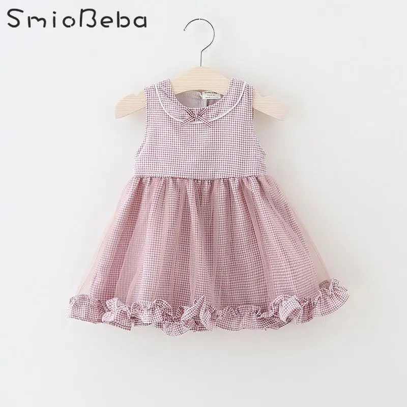 

Girls' Lattice Mesh Dress Summer Kids' Dresses Children's Pure Cotton Vest Skirt Princess Kid Skirt Mulberry Ears Wedding Dress