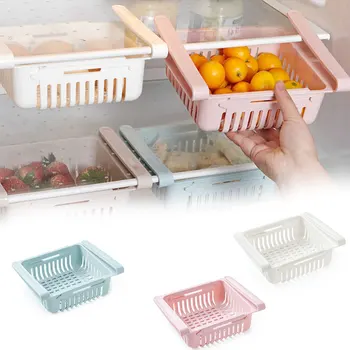 

1PC Adjustable Stretchable Multifunction Kitchen Refrigerator Storage Rack Fridge Freezer Shelf Holder Pull-out Drawer Organiser