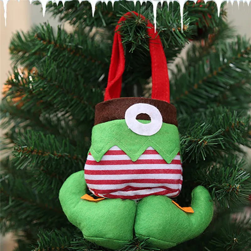 

Cute Christmas Candy Foldable Gift Bags New Year Decorations Noel Merry Christmas Reticule Hand Bag Chrismas Tree Ornaments