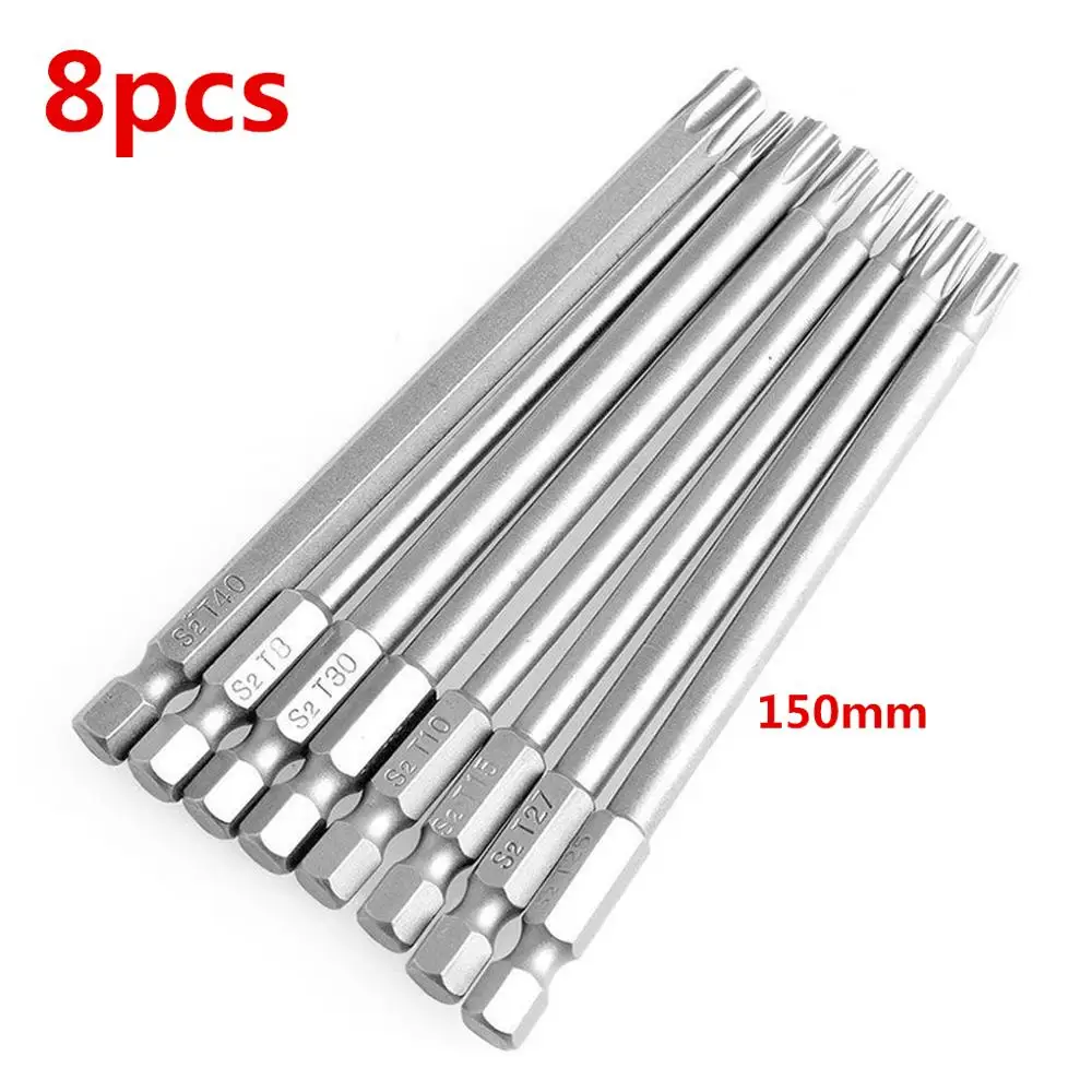 

8 pcs High Quality Precision Hollow Batch Head 150mm Plum Blossom Head Medium Torx Screwdriver Hole
