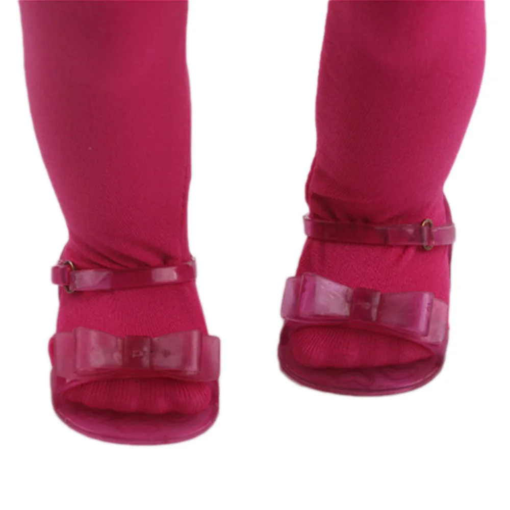 

Lovely red bow tie sandals for 18 inch American Doll wear / children gift n421