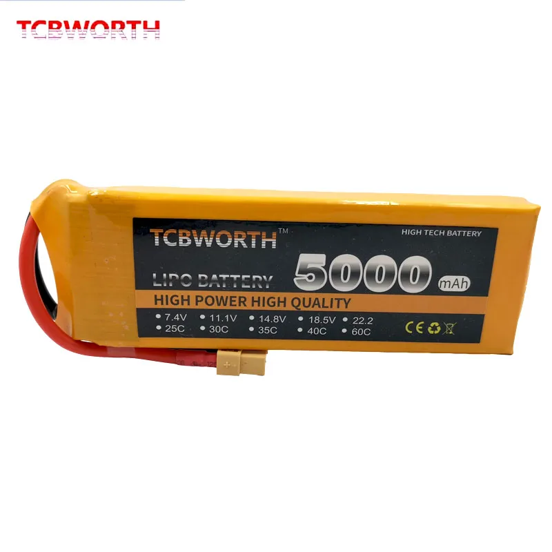 TCBWORTH игрушечная литий-полимерная батарея 2S 7 4 в 5000 мАч 25C для радиоуправляемого