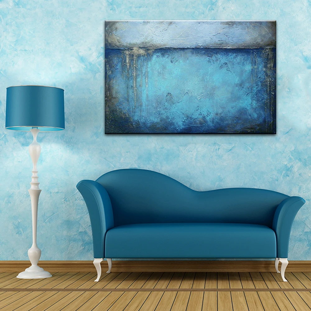 Modern-Abstract-Blue-Oil-Painting-Large-Canvas-Art-Wall-Mural-Picture-Decoration-No-frame (2)