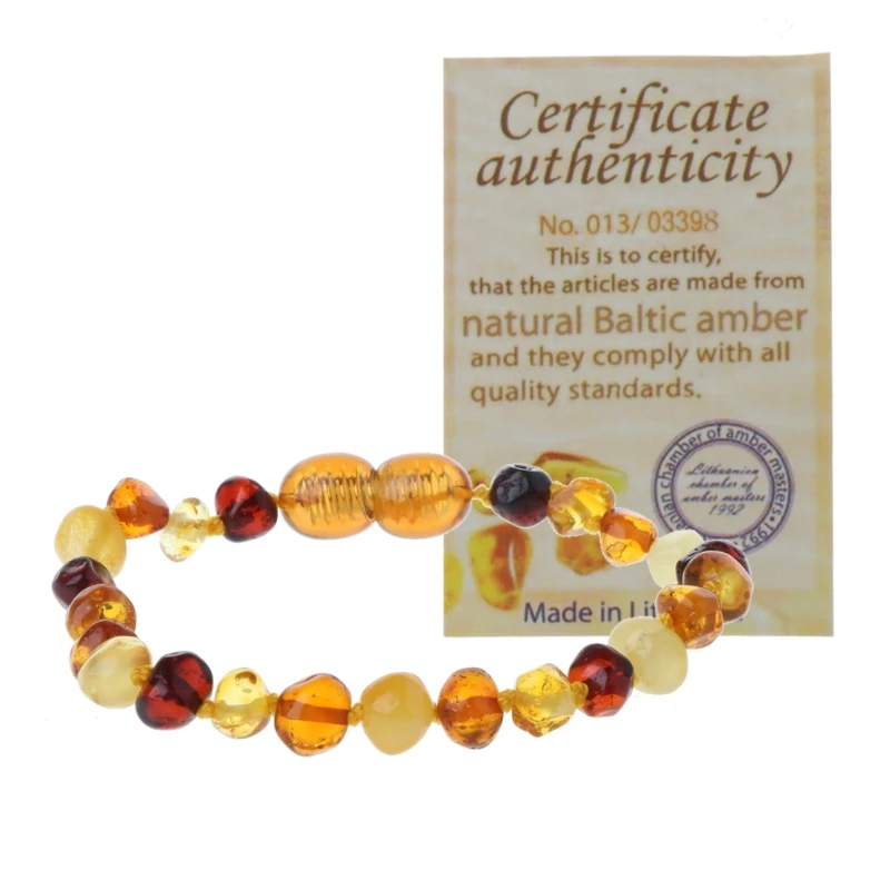 

Genuine Baltic Teething Bracelet Raw and Baby Beads for Teethers Immune Boosting Properties