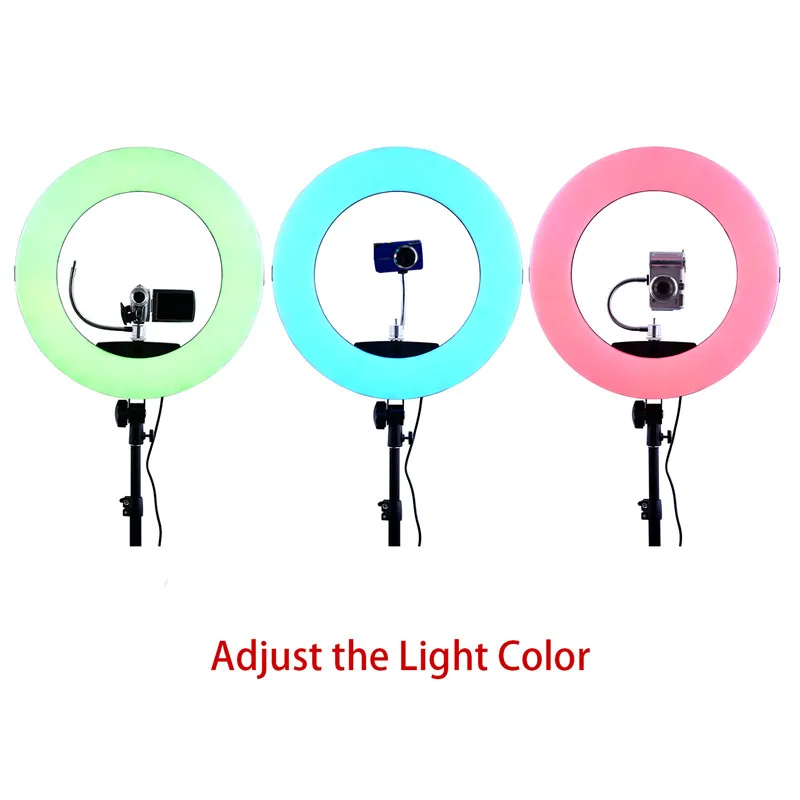 Fosoto FC-480, цветной 480 RGB Светодиодный светильник для видеосъемки, фотографический светильник ing 2800-10000k 96 W, кольцевая лампа и зеркало для камеры, телефона, фотостудии