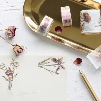 

1Pcs/set Gold Foil Gild Washi Tape Japanese Cute DIY Decorative Sticker Scrapbooking Diary Planner Notebook Masking Tape