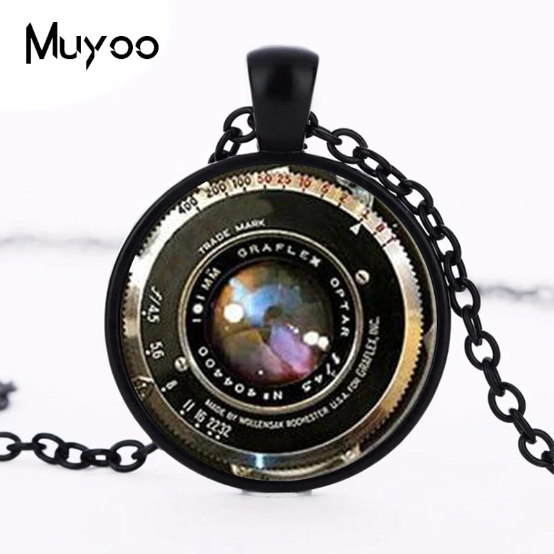 

Steampunk New camera lens glass pendant necklace Photographer Vintage jewelry Photo picture Necklace Gift Women Men Chain HZ1