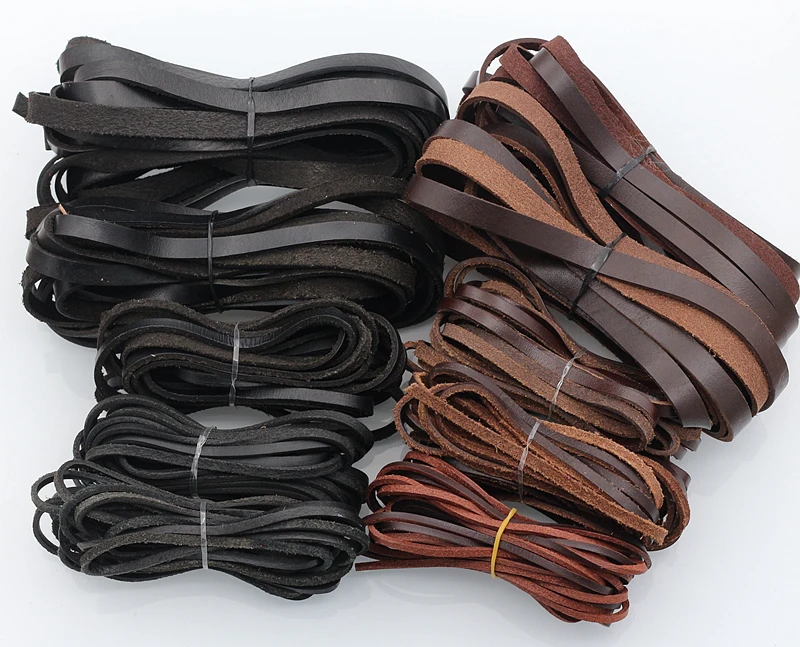 5 метров DIYFirst слой яловой кожи Веревка Сумка с браслетом брелок ручной работы материал черный/коричневый цвет