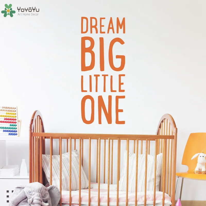

Kids Nursery Room Wall Decal Quote Dream Big Little One Baby Bedroom Vinyl Wall Stickers Gifts Children Home Decor Art MuralSY32