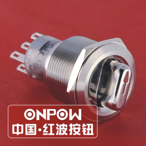 

ONPOW 22mm 2NO2NC Three Position Maintain Stainless Steel12V Red LED Selector Switch (GQ22-A-22X/31/R/12V/S) UL, CE, RoHS