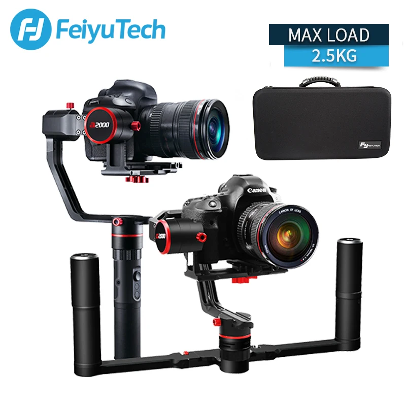 

FeiyuTech a2000 3 Axis Gimbal DSLR Camera Stabilizer Handheld Grip for Canon 5D SONY Nikon 2000g Payload Bluetooth with bag