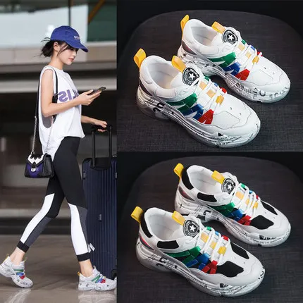 2 Coréenne Ins Ulzzang Chaussures 2018 Sauvage Harajuku 1 Version Blanc Course Nouvelle Sport De 88xOEq