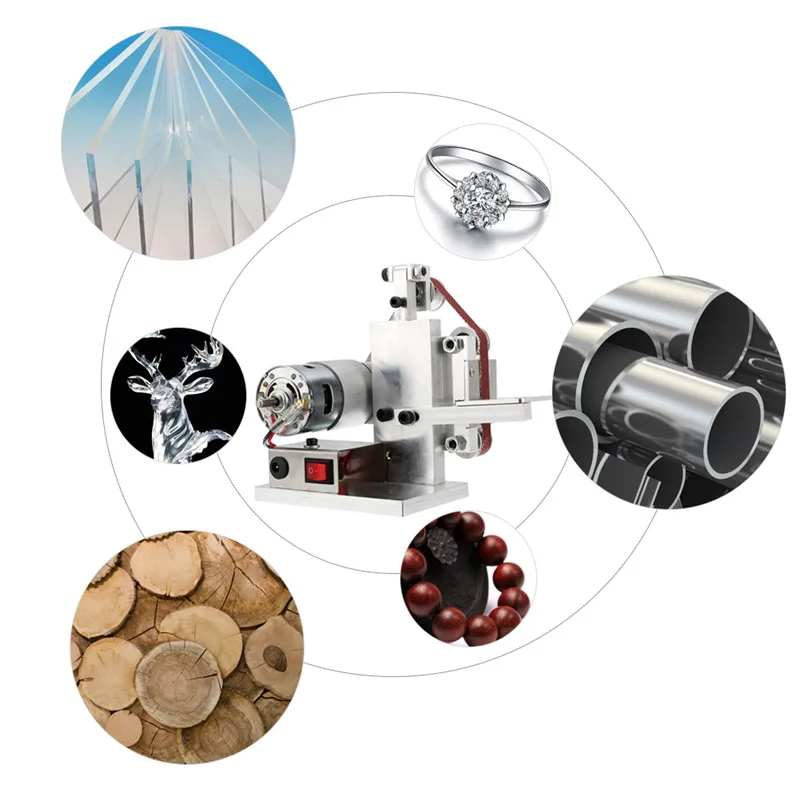 110240V Mini DIY Electric Belt Grinder Sander Polishing Grinding Machine Edge Sharpener Metal Wood Sanding Machines EUUS PLUG (12)